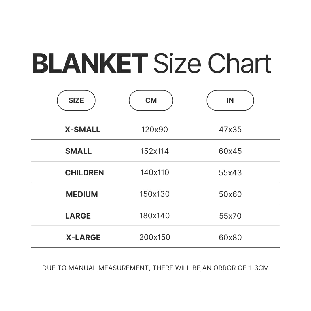 Blanket Size Chart - My Happy Marriage Store