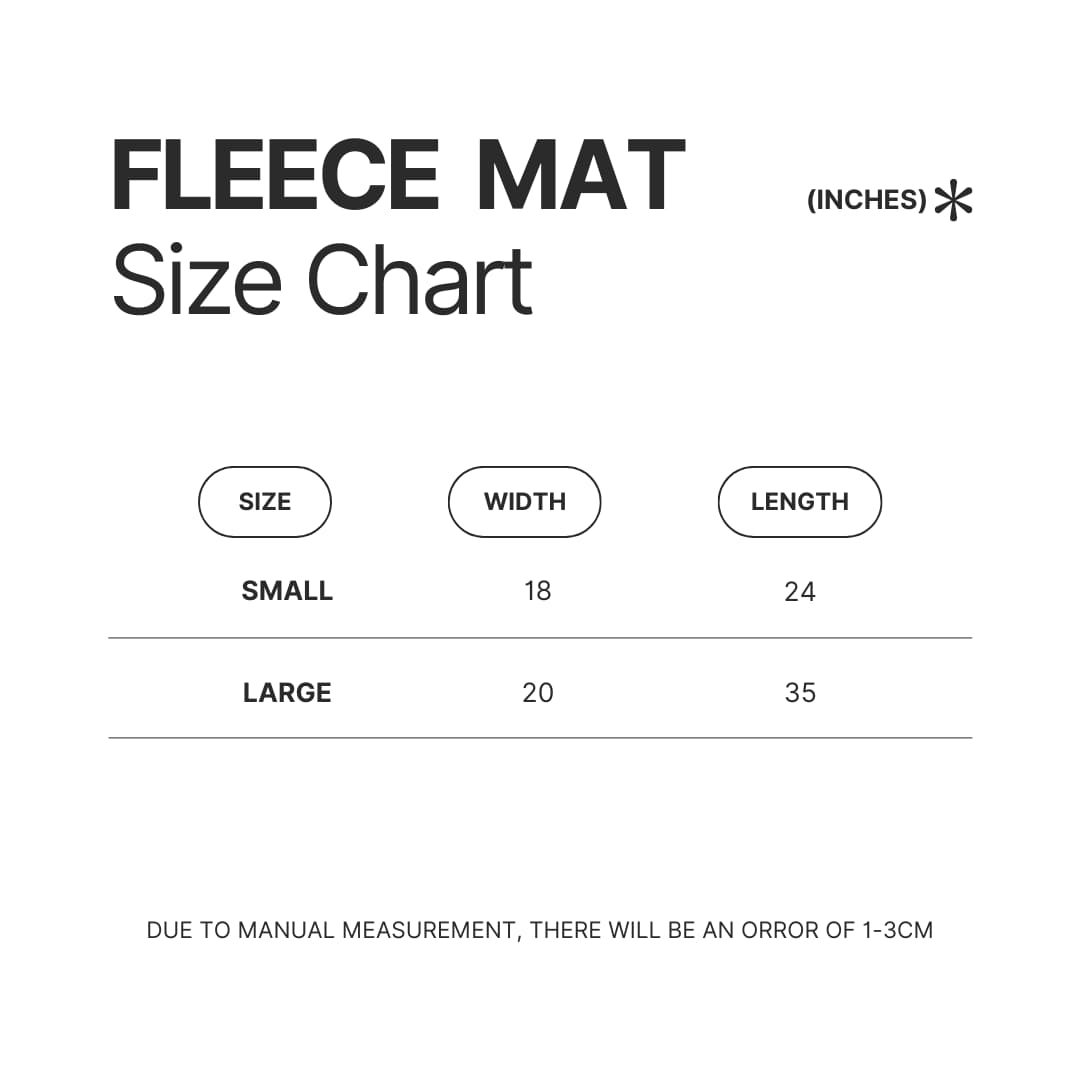 Fleece Mat Size Chart - My Happy Marriage Store