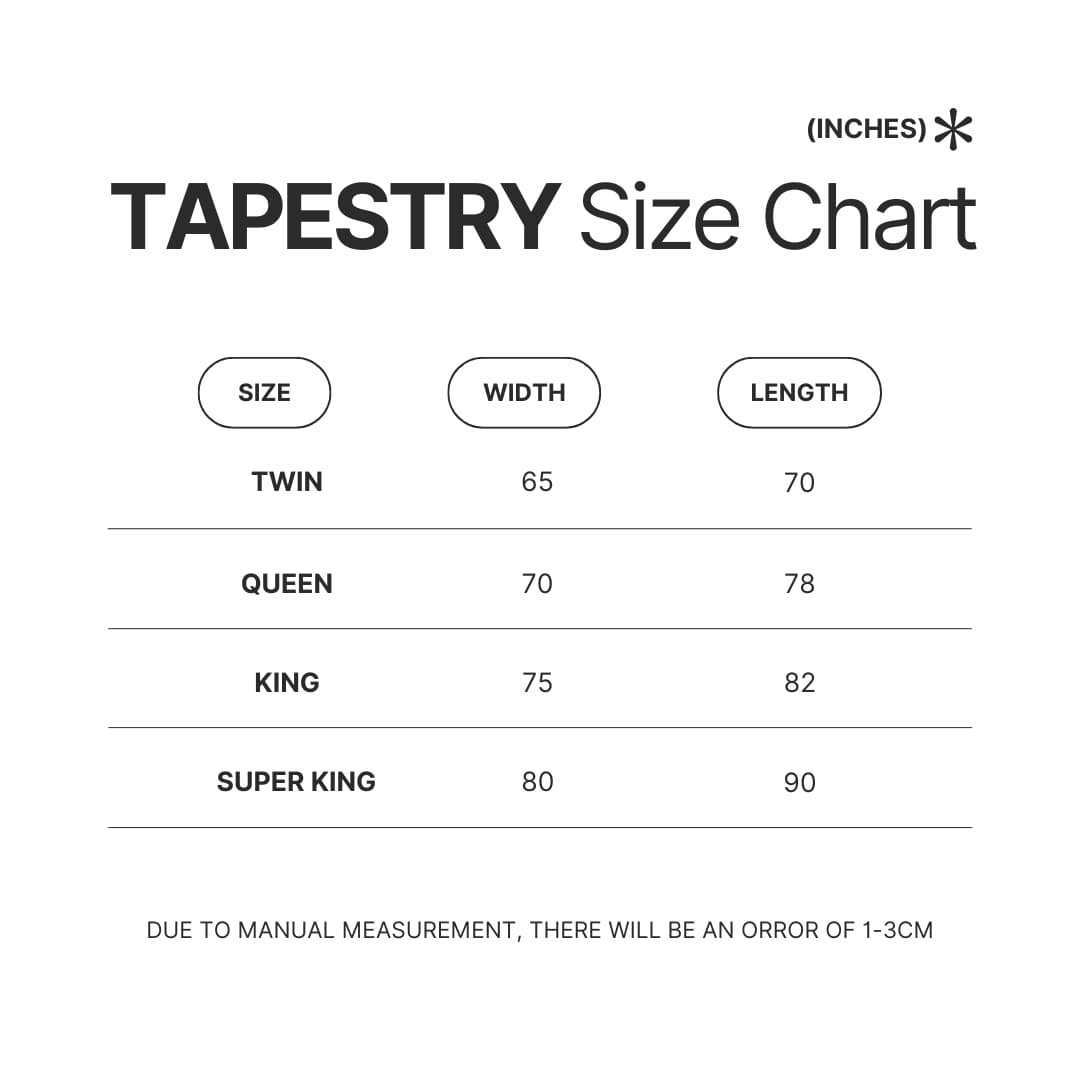 Tapestry Size Chart - My Happy Marriage Store