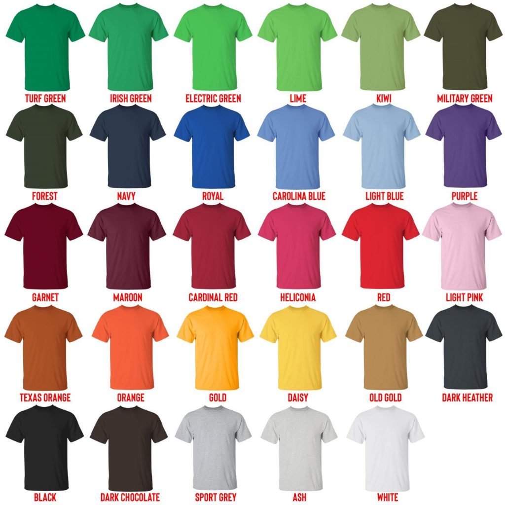 t shirt color chart - My Happy Marriage Store